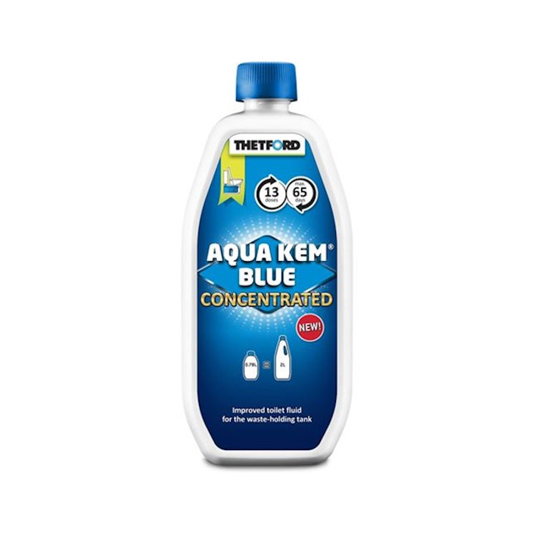 1 - Aqua Kem Blue 0,78 litros de líquido de água preta para banheiro químico campista